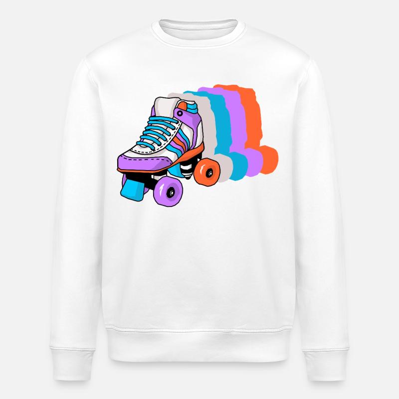 Rollschuh Schlittschuhläufer - Stanley/Stella Unisex Bio-Sweatshirt ROLLER - Weiß