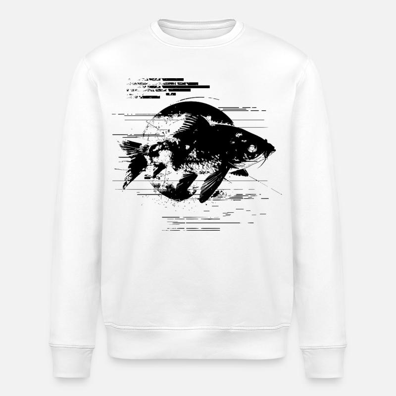 Fisch Skizze - Stanley/Stella Unisex Bio-Sweatshirt ROLLER - Weiß