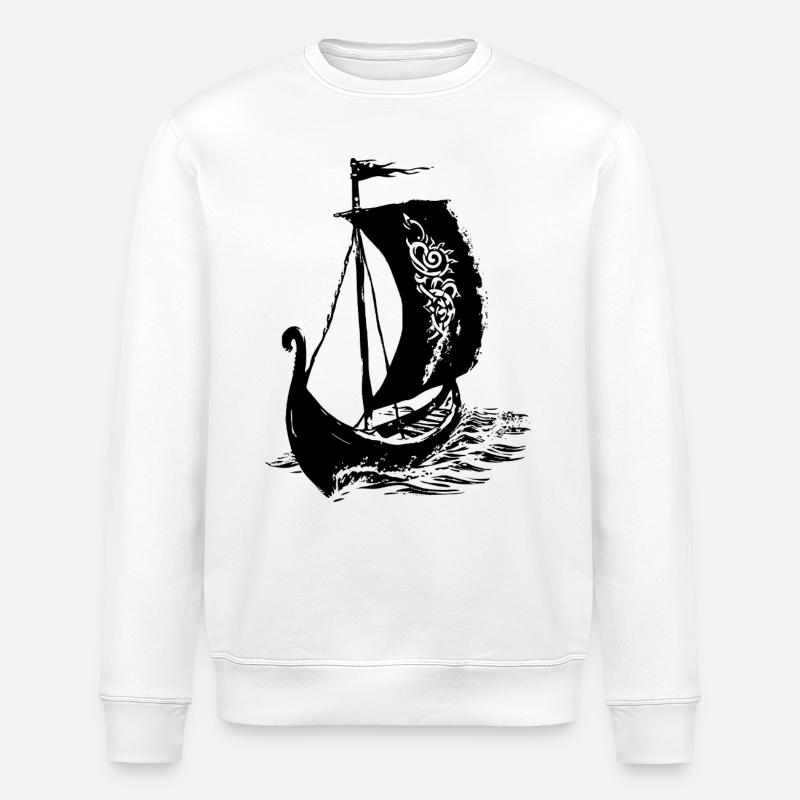 Wikinger-Langschiff - Stanley/Stella Unisex Bio-Sweatshirt ROLLER - Weiß