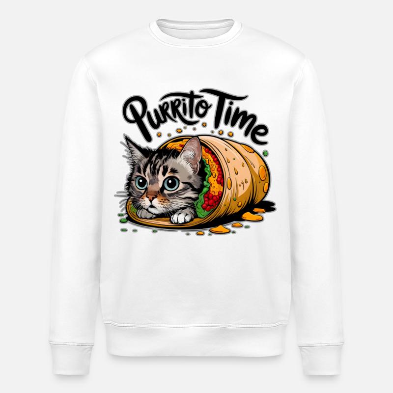 Chat Purrito - Sweat bio ROLLER Stanley/Stella Unisexe - blanc