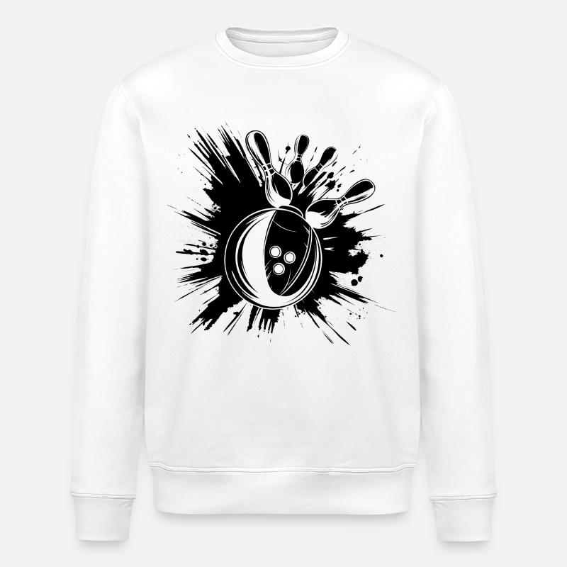 Bowling Grafik - Stanley/Stella Unisex Bio-Sweatshirt ROLLER - Weiß