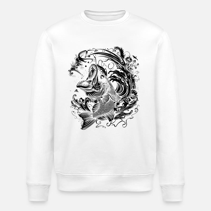 Dessin animé Pêche - Sweat bio ROLLER Stanley/Stella Unisexe - blanc