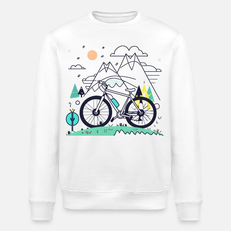 Fahrradfahrer - Stanley/Stella Unisex Bio-Sweatshirt ROLLER - Weiß