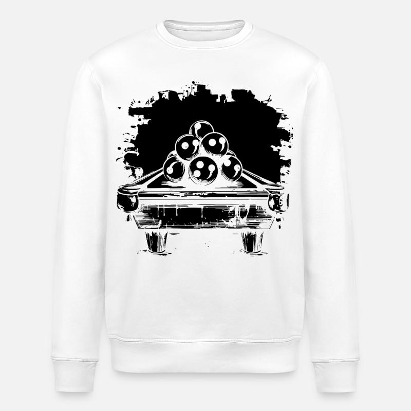 Billard Comic Look - Stanley/Stella Unisex Bio-Sweatshirt ROLLER - Weiß