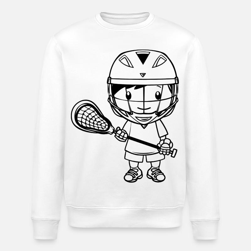 Dessin animé de garçon de crosse - Sweat bio ROLLER Stanley/Stella Unisexe - blanc