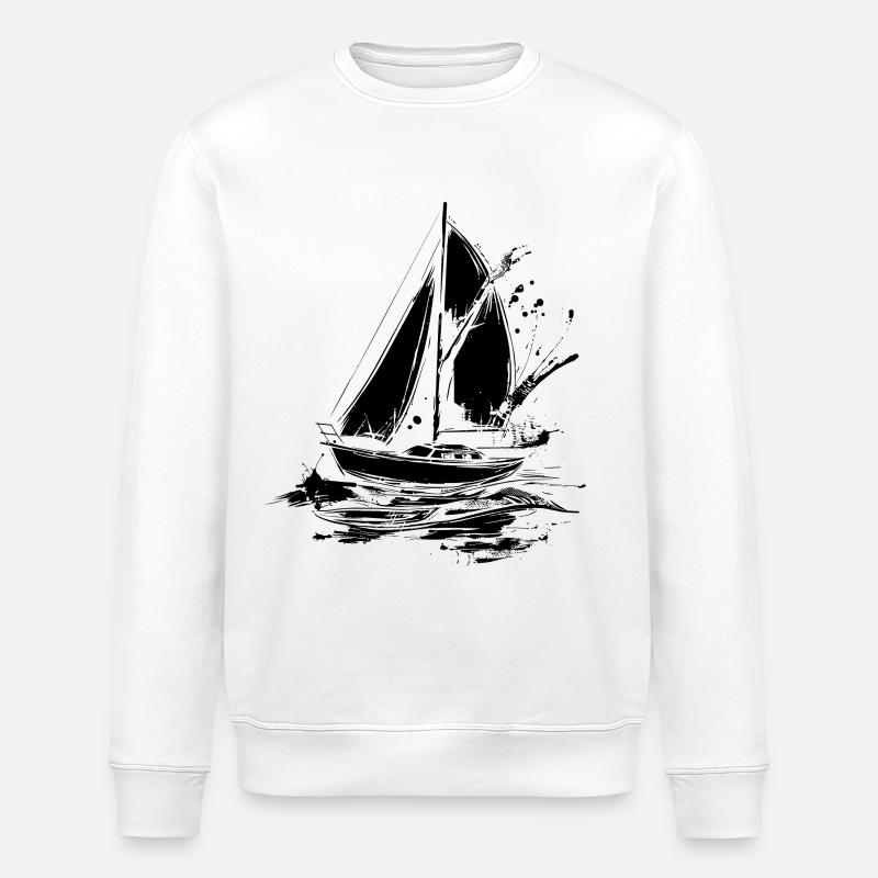 Segelboot - Stanley/Stella Unisex Bio-Sweatshirt ROLLER - Weiß