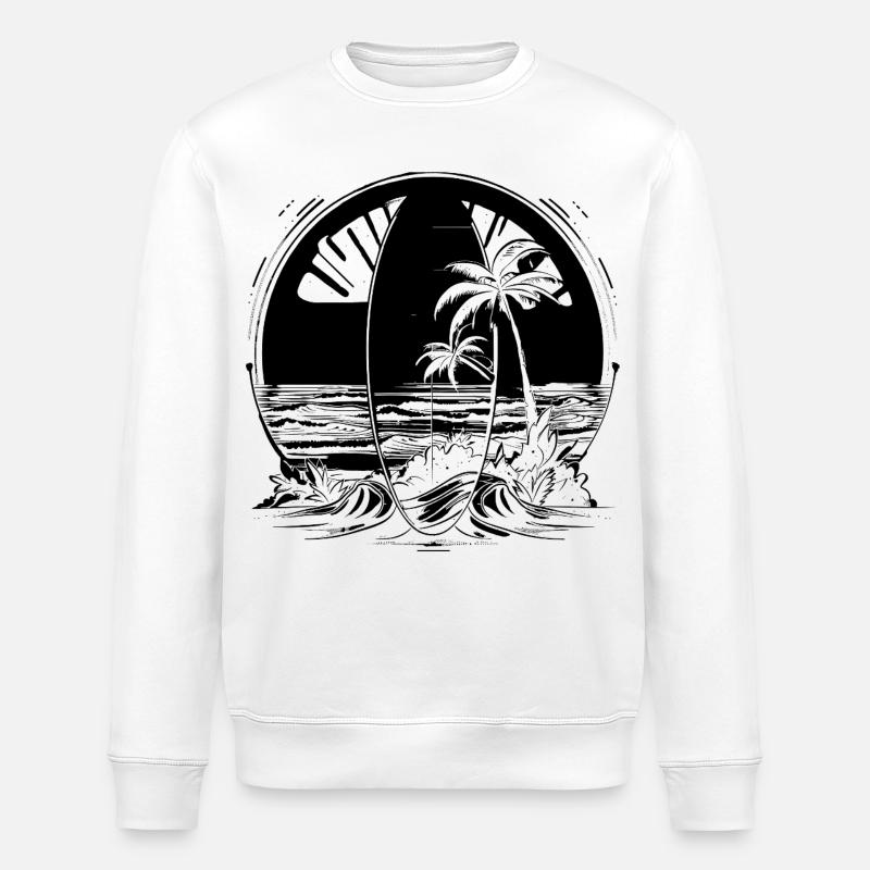 Surfen - Stanley/Stella Unisex Bio-Sweatshirt ROLLER - Weiß