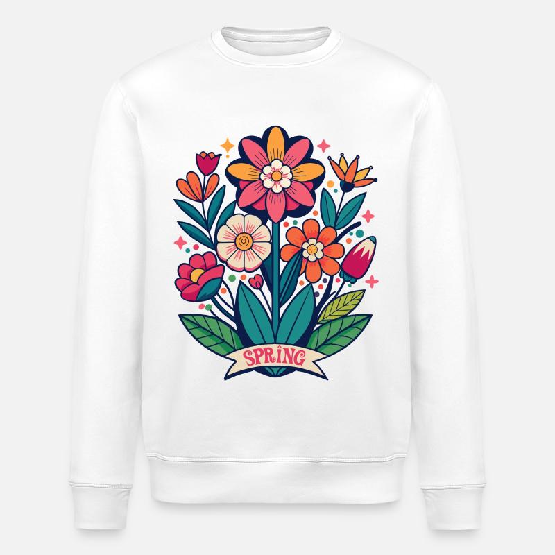 Blumen - Frühling - Blüten - Stanley/Stella Unisex Bio-Sweatshirt ROLLER - Weiß
