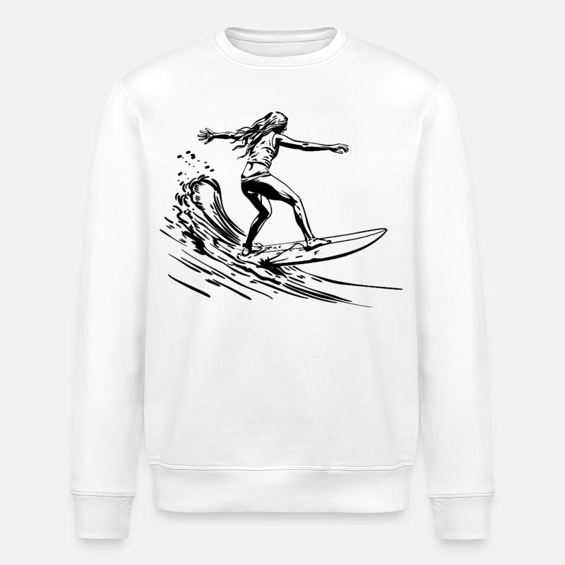 Surfen Mädchen - Stanley/Stella Unisex Bio-Sweatshirt ROLLER - Weiß