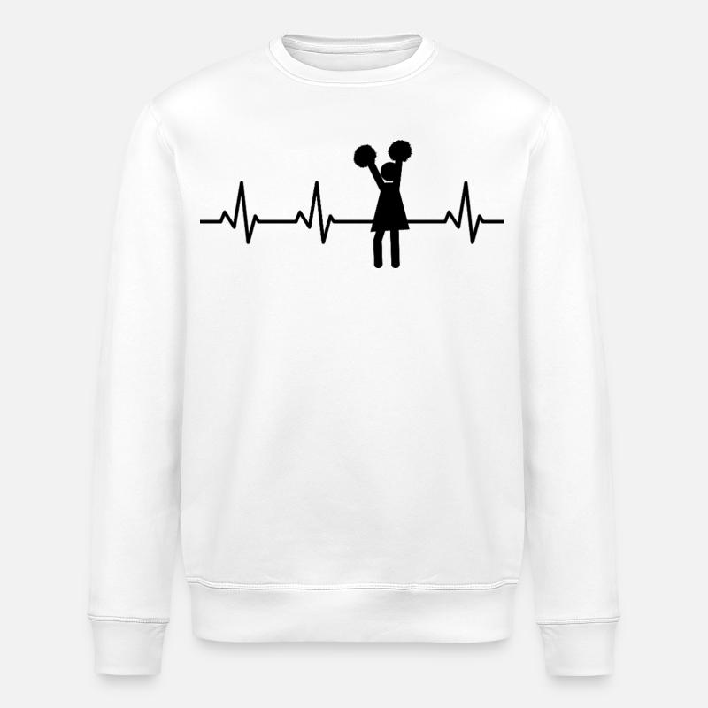 Cheerleader Strichfiguren Pulsschlag - Stanley/Stella Unisex Bio-Sweatshirt ROLLER - Weiß