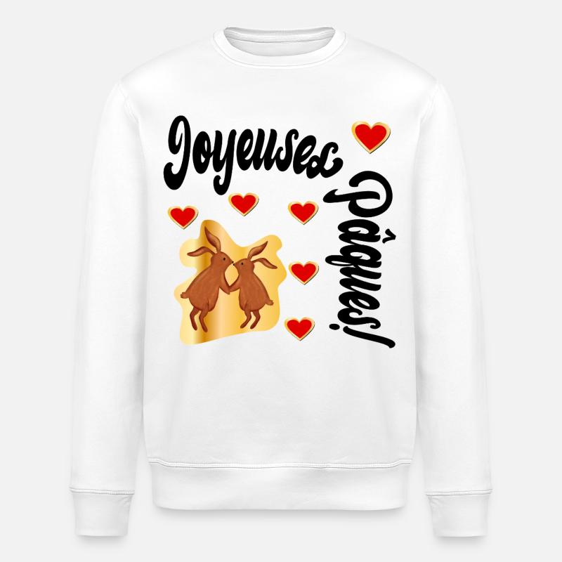 Lapin de Pâques - Sweat bio ROLLER Stanley/Stella Unisexe - blanc