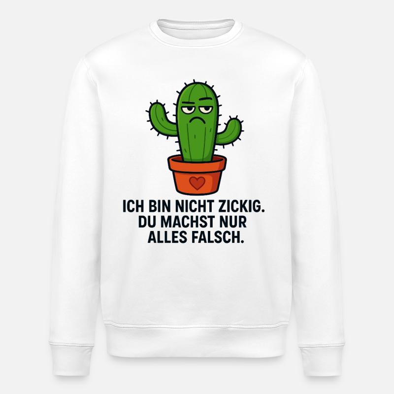 Kaktus Spruch - Stanley/Stella Unisex Bio-Sweatshirt ROLLER - Weiß
