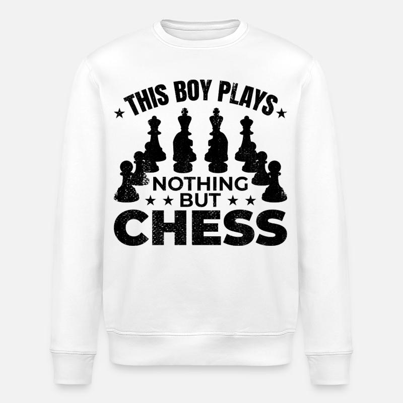 Dieser Junge spielt nichts als Schach - Stanley/Stella Unisex Bio-Sweatshirt ROLLER - Weiß