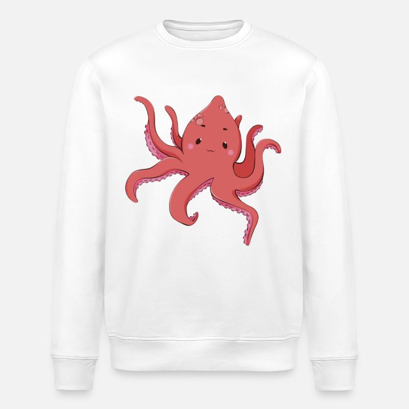 Oktopus - Stanley/Stella Unisex Bio-Sweatshirt ROLLER - Weiß