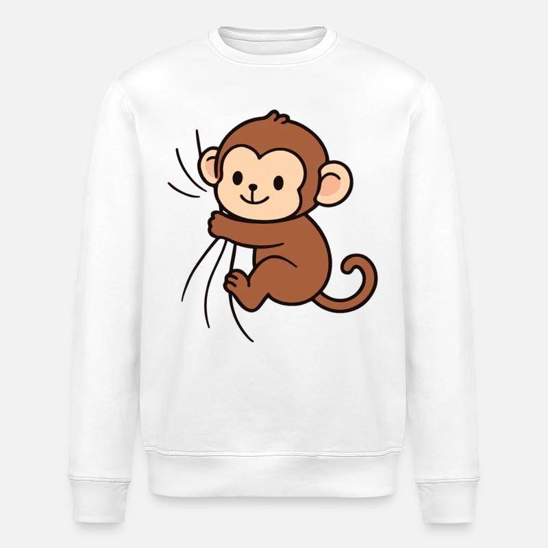 Cher petit singe - Sweat bio ROLLER Stanley/Stella Unisexe - blanc