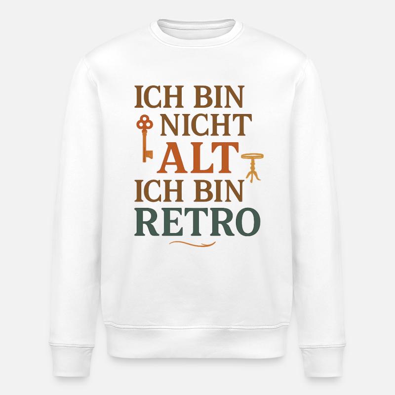 Ich bin nicht alt Retro - Stanley/Stella Unisex Bio-Sweatshirt ROLLER - Weiß
