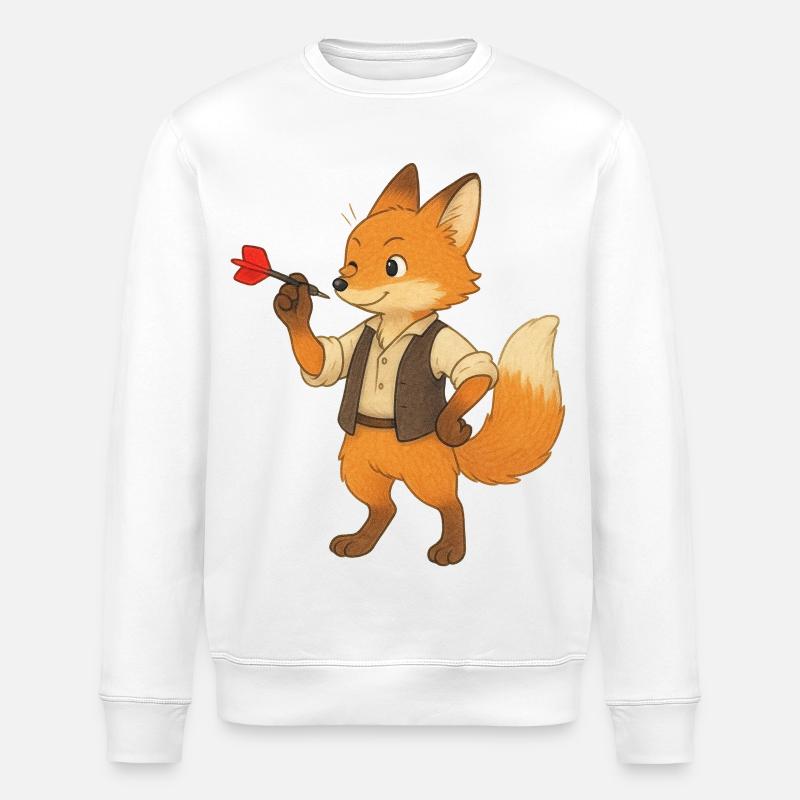 Fox darts - Stanley/Stella ROLLER Unisex Organic Sweatshirt - white