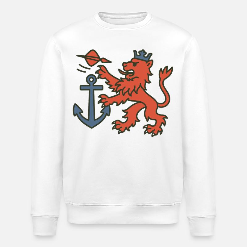 Düsseldorfer Löwe mit Dartpfeil - Stanley/Stella Unisex Bio-Sweatshirt ROLLER - Weiß