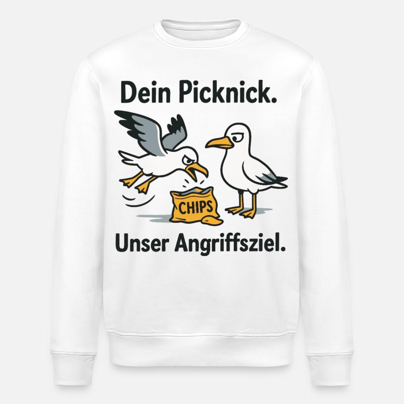 Dein Picknick Unser Angriffsziel - Stanley/Stella Unisex Bio-Sweatshirt ROLLER - Weiß