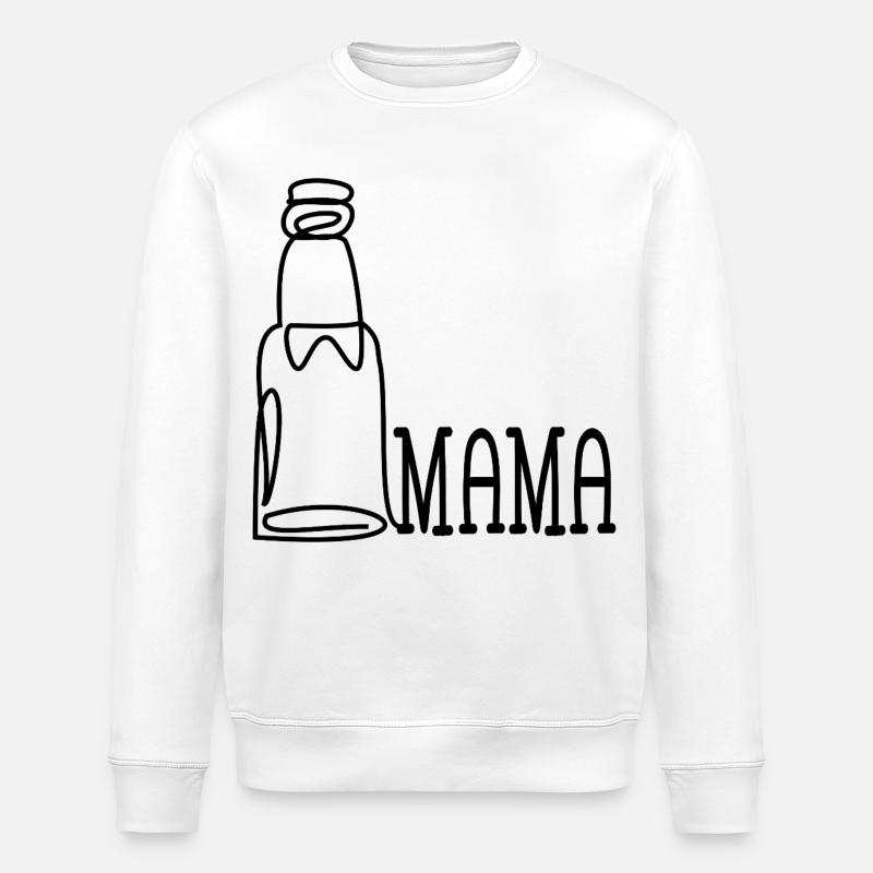 MAMA LINIENZEICHNUNG BIER TRINKEN - Stanley/Stella Unisex Bio-Sweatshirt ROLLER - Weiß