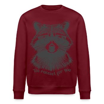 Too raccool for you - Lustiger Waschbär mit Brille - Stanley/Stella Unisex Bio-Sweatshirt ROLLER - Weiß - Vorne - Nik (191cm)