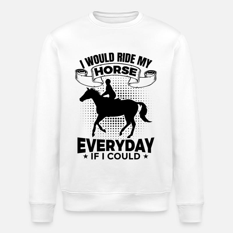 Reitmotivation - Stanley/Stella Unisex Bio-Sweatshirt ROLLER - Weiß