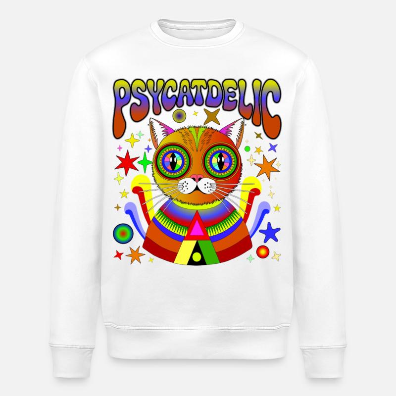 PSYCATDELIC - Stanley/Stella Unisex Bio-Sweatshirt ROLLER - Weiß