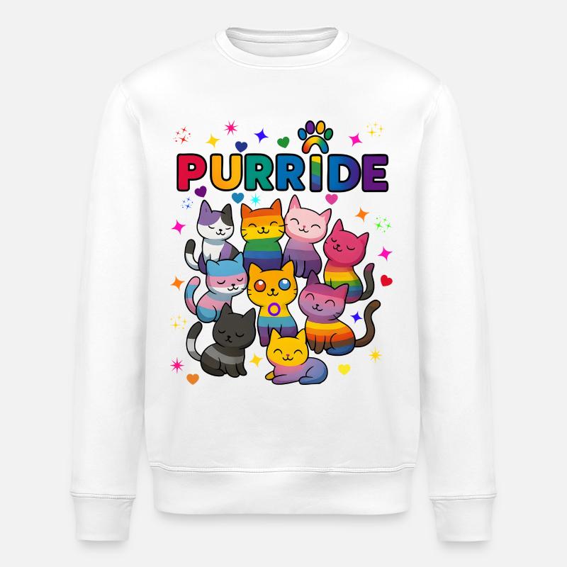 Purride LGBT Katzen - Stanley/Stella Unisex Bio-Sweatshirt ROLLER - Weiß