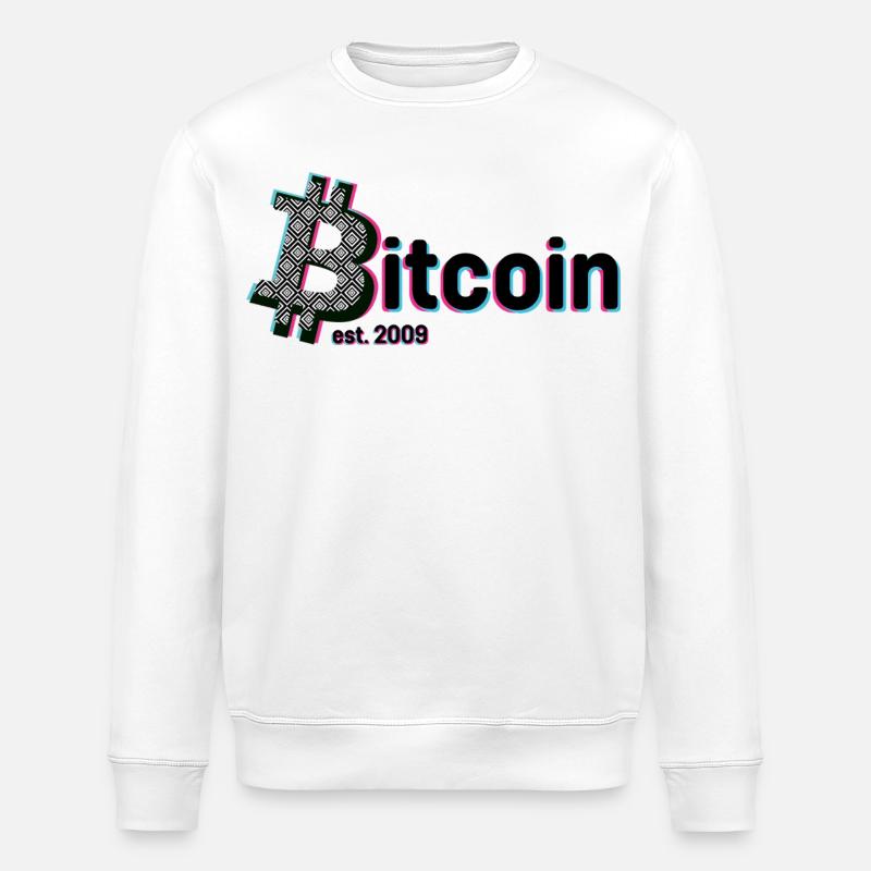 Bitcoin est 2009 PopArt - Stanley/Stella Unisex Bio-Sweatshirt ROLLER - Weiß