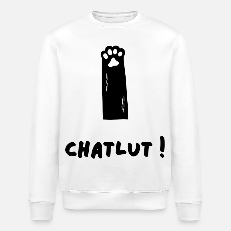 Le chat qui dit Chatlut - Sweat bio ROLLER Stanley/Stella Unisexe - blanc