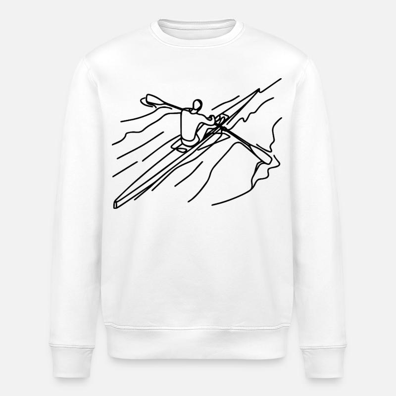 Ruderer Zeichnung - Stanley/Stella Unisex Bio-Sweatshirt ROLLER - Weiß