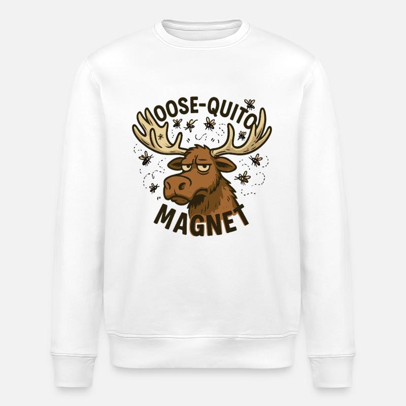 Conception d’aimant Moose Quittin - Sweat bio ROLLER Stanley/Stella Unisexe - blanc