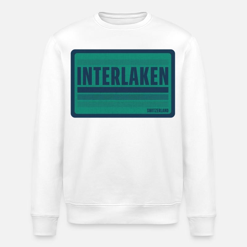 Interlaken Retro Abzeichen - Stanley/Stella Unisex Bio-Sweatshirt ROLLER - Weiß