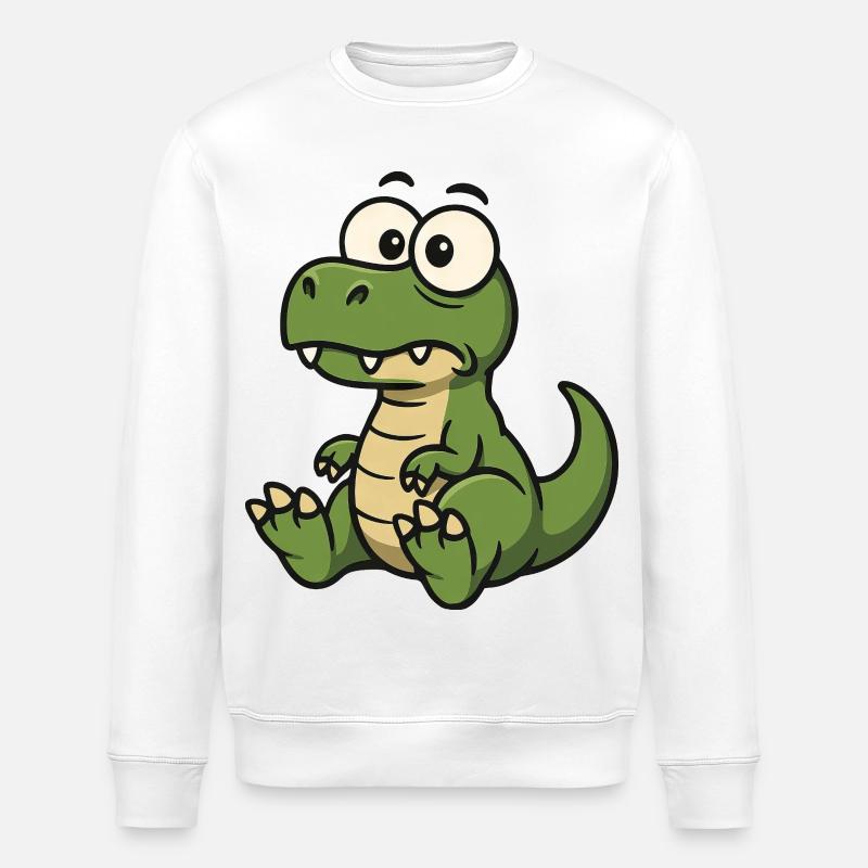 Lustiger T-Rex Dino überrascht verwundert Clumsy - Stanley/Stella Unisex Bio-Sweatshirt ROLLER - Weiß