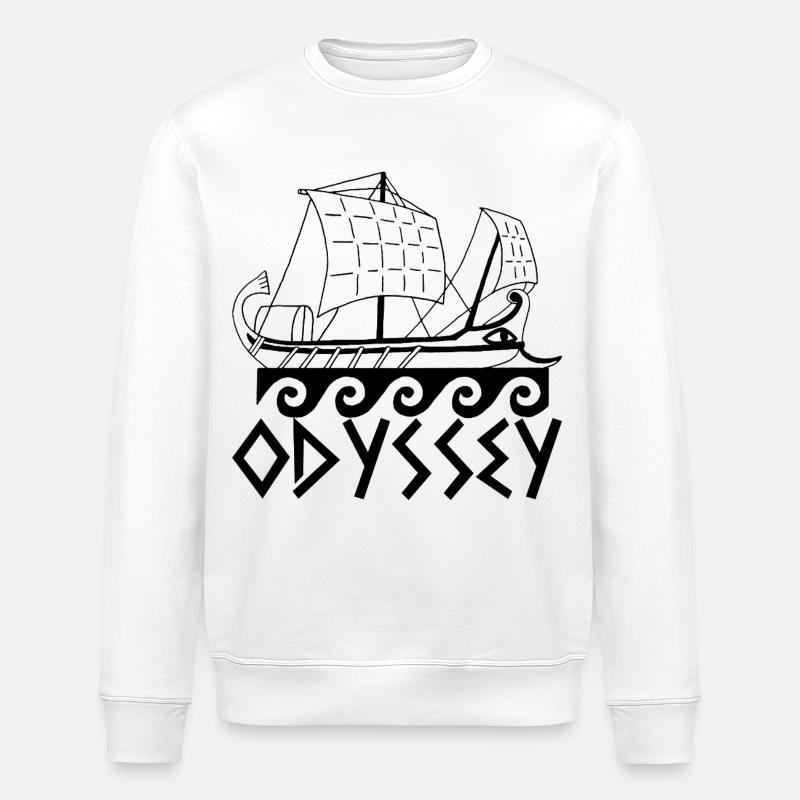 L'odyssée d'Ulysse (noir) - Sweat bio ROLLER Stanley/Stella Unisexe - blanc