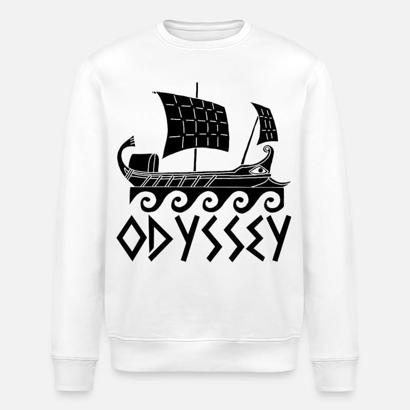 Ulysse et son odyssée (noir) - Sweat bio ROLLER Stanley/Stella Unisexe - blanc
