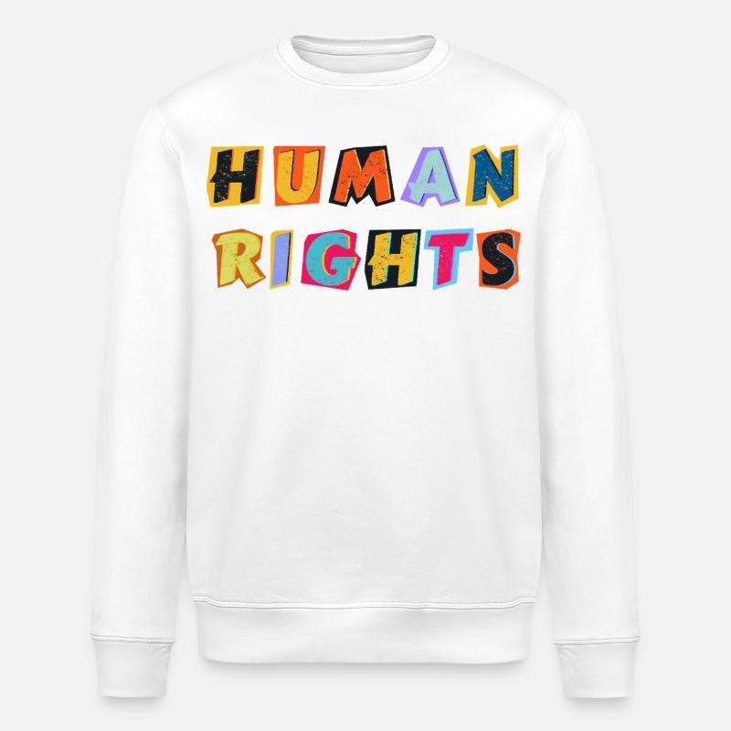 Human Right - Human Rights - Stanley/Stella ROLLER Unisex Organic Sweatshirt - white