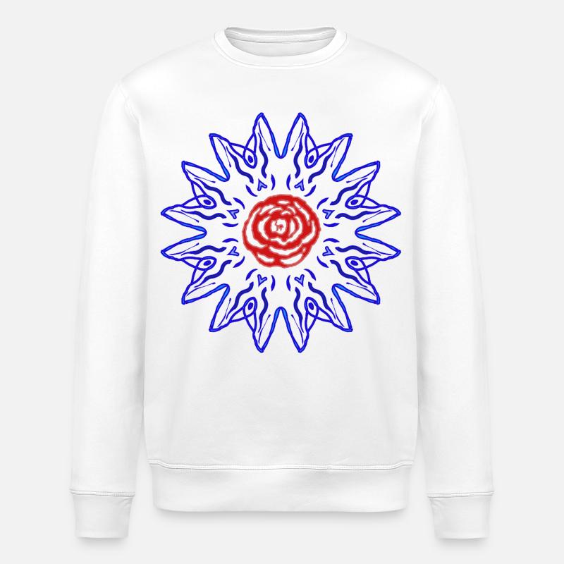Rose dans le soleil bleu - Sweat bio ROLLER Stanley/Stella Unisexe - blanc