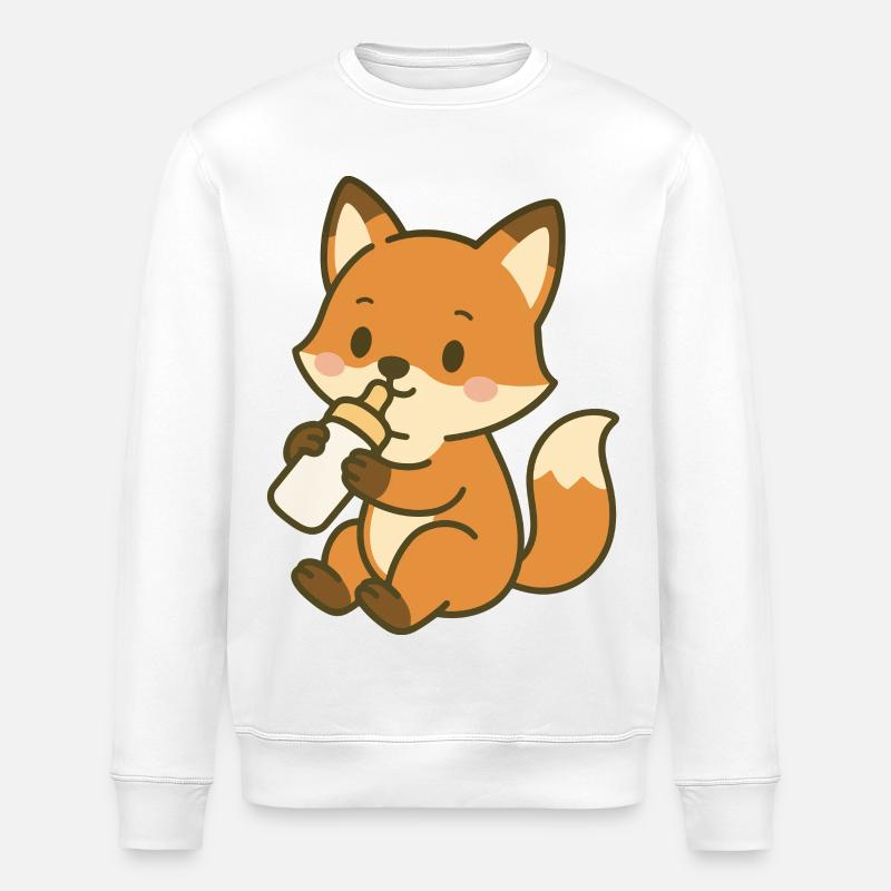 Durstiger Babyfuchs - Stanley/Stella Unisex Bio-Sweatshirt ROLLER - Weiß
