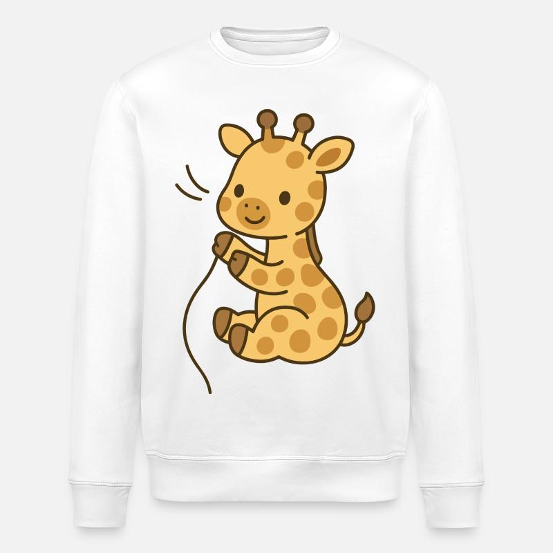 Kuschel-Giraffe Babyglück - Stanley/Stella Unisex Bio-Sweatshirt ROLLER - Weiß