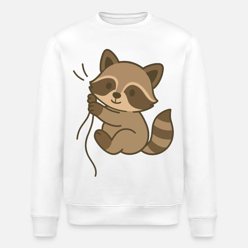 Eingekuschelt Waschbärchen - Stanley/Stella Unisex Bio-Sweatshirt ROLLER - Weiß
