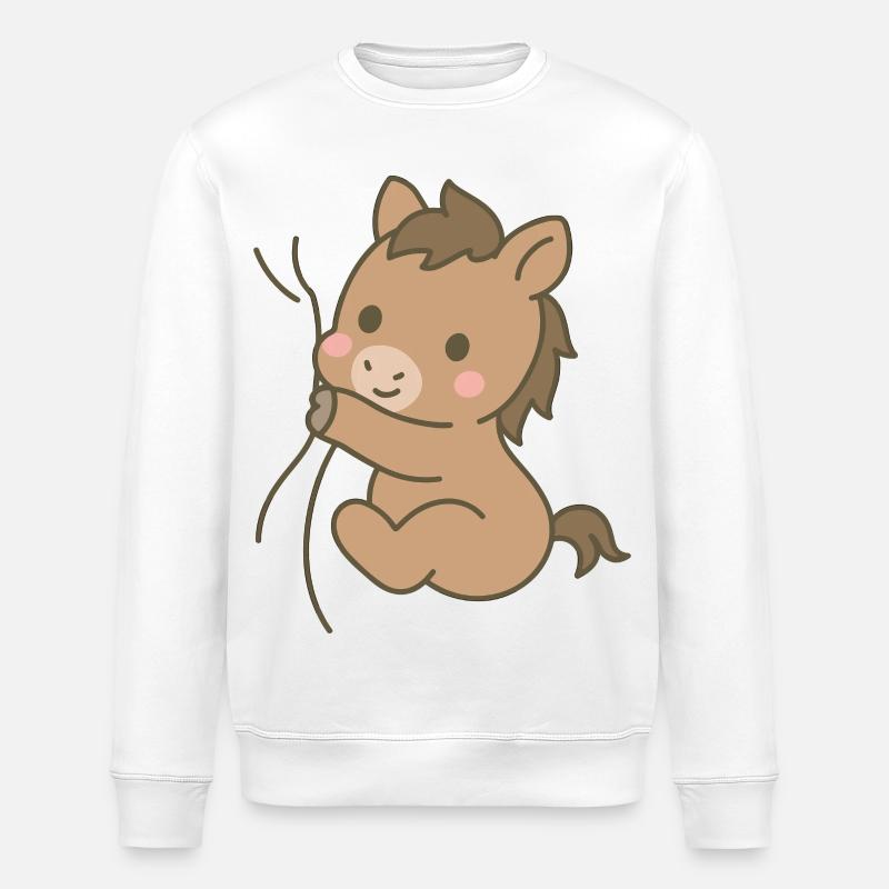 Eingekuschelt Pferdchen - Stanley/Stella Unisex Bio-Sweatshirt ROLLER - Weiß