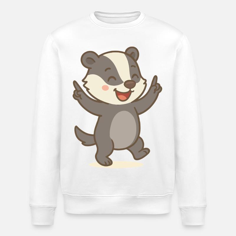 Glücks-Dachs - Stanley/Stella Unisex Bio-Sweatshirt ROLLER - Weiß