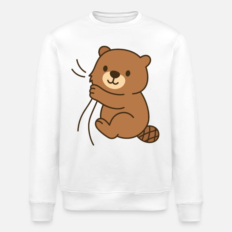 Eingekuschelt – Biberbaby - Stanley/Stella Unisex Bio-Sweatshirt ROLLER - Weiß