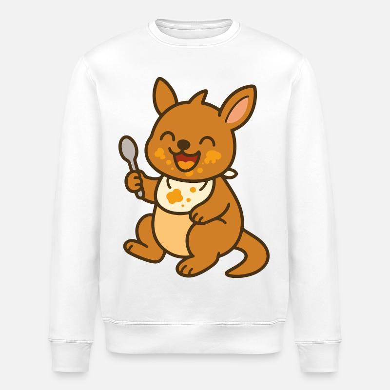 Futtern mit dem Kängurubaby - Stanley/Stella Unisex Bio-Sweatshirt ROLLER - Weiß