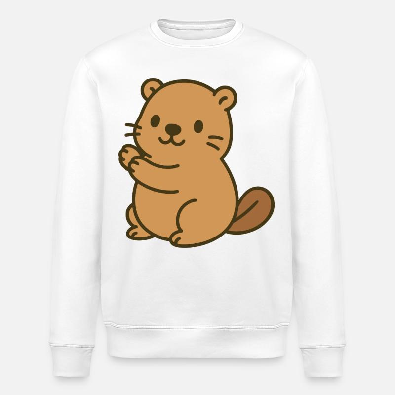 Mignon bébé castor - Sweat bio ROLLER Stanley/Stella Unisexe - blanc