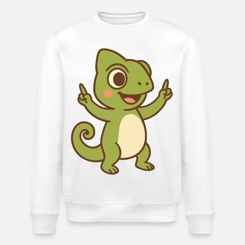 Bébé caméléon heureux - Sweat bio ROLLER Stanley/Stella Unisexe - blanc