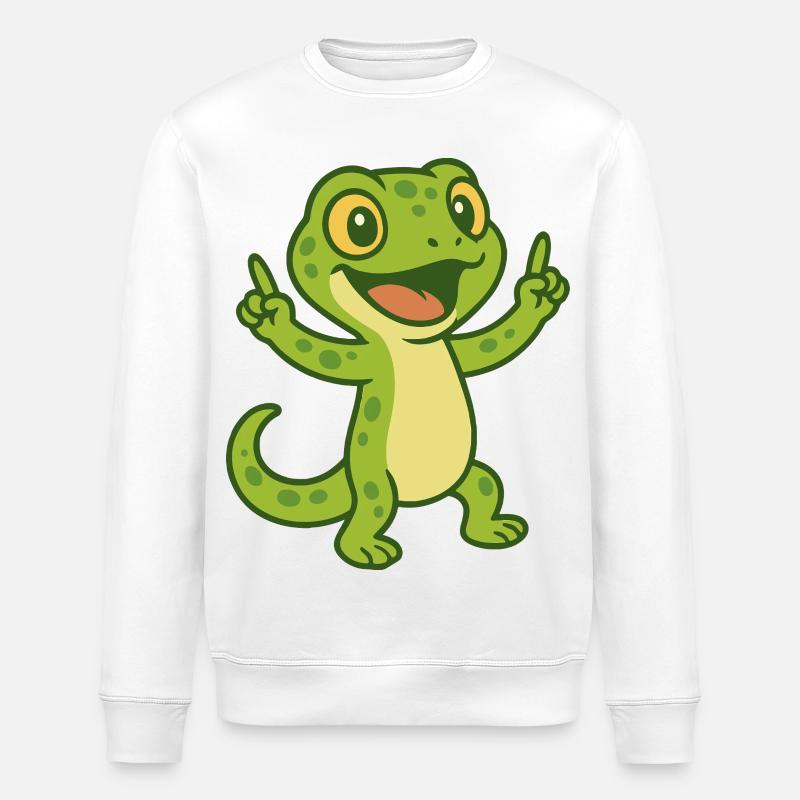 Happy Gecko Vibes - Stanley/Stella Unisex Bio-Sweatshirt ROLLER - Weiß
