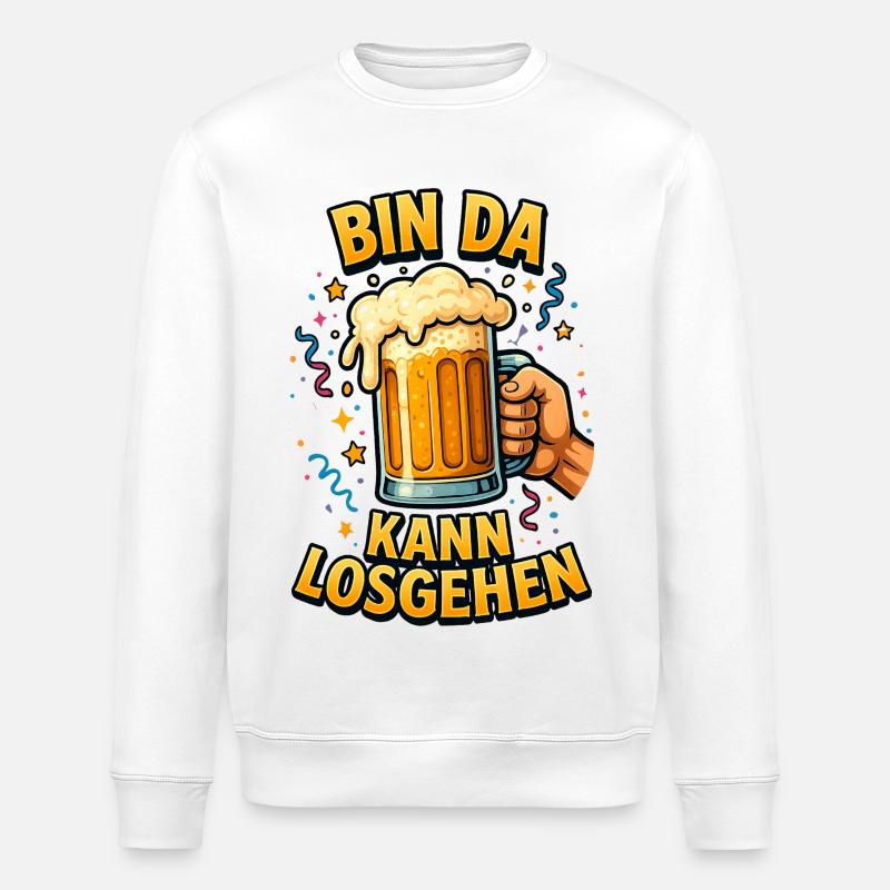 Bier Bierflasche Bierzelt Bierkrug Biergarten - Stanley/Stella Unisex Bio-Sweatshirt ROLLER - Weiß