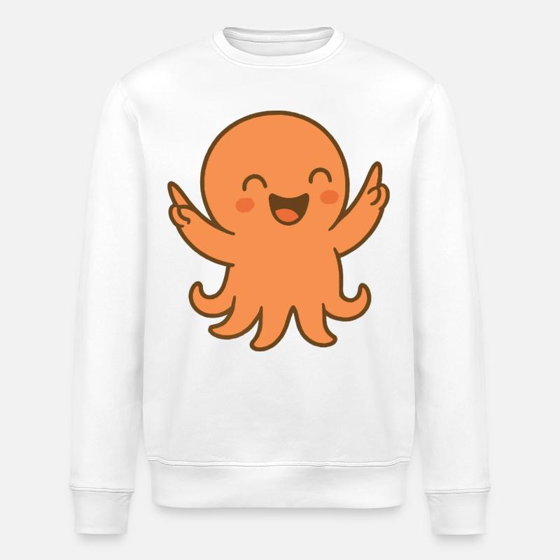 Lachkrake Orange - Stanley/Stella Unisex Bio-Sweatshirt ROLLER - Weiß